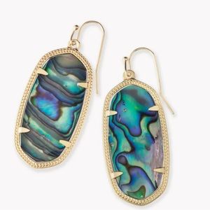 Elle Gold Drop Earrings in Abalone Shell